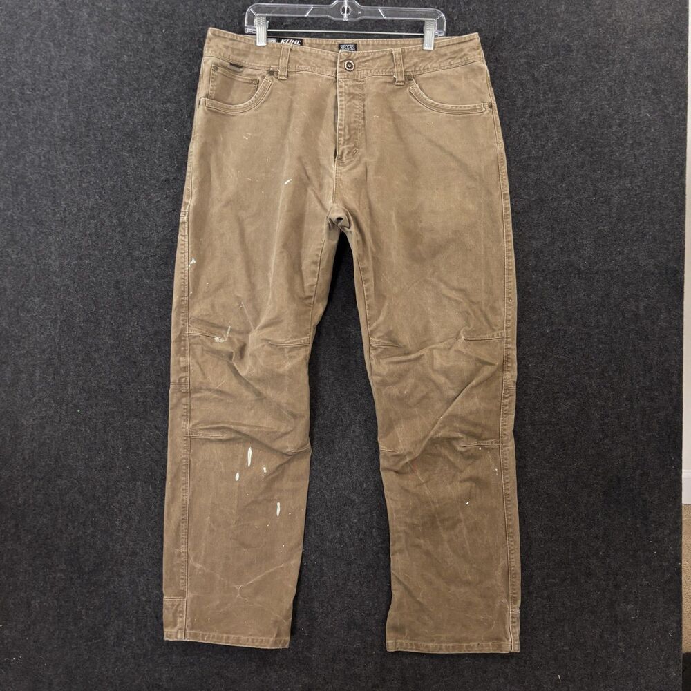 Kuhl Rydr Pants Men's 38x32 Brown Canvas Relaxed Fit Workwear Outdoor Utility